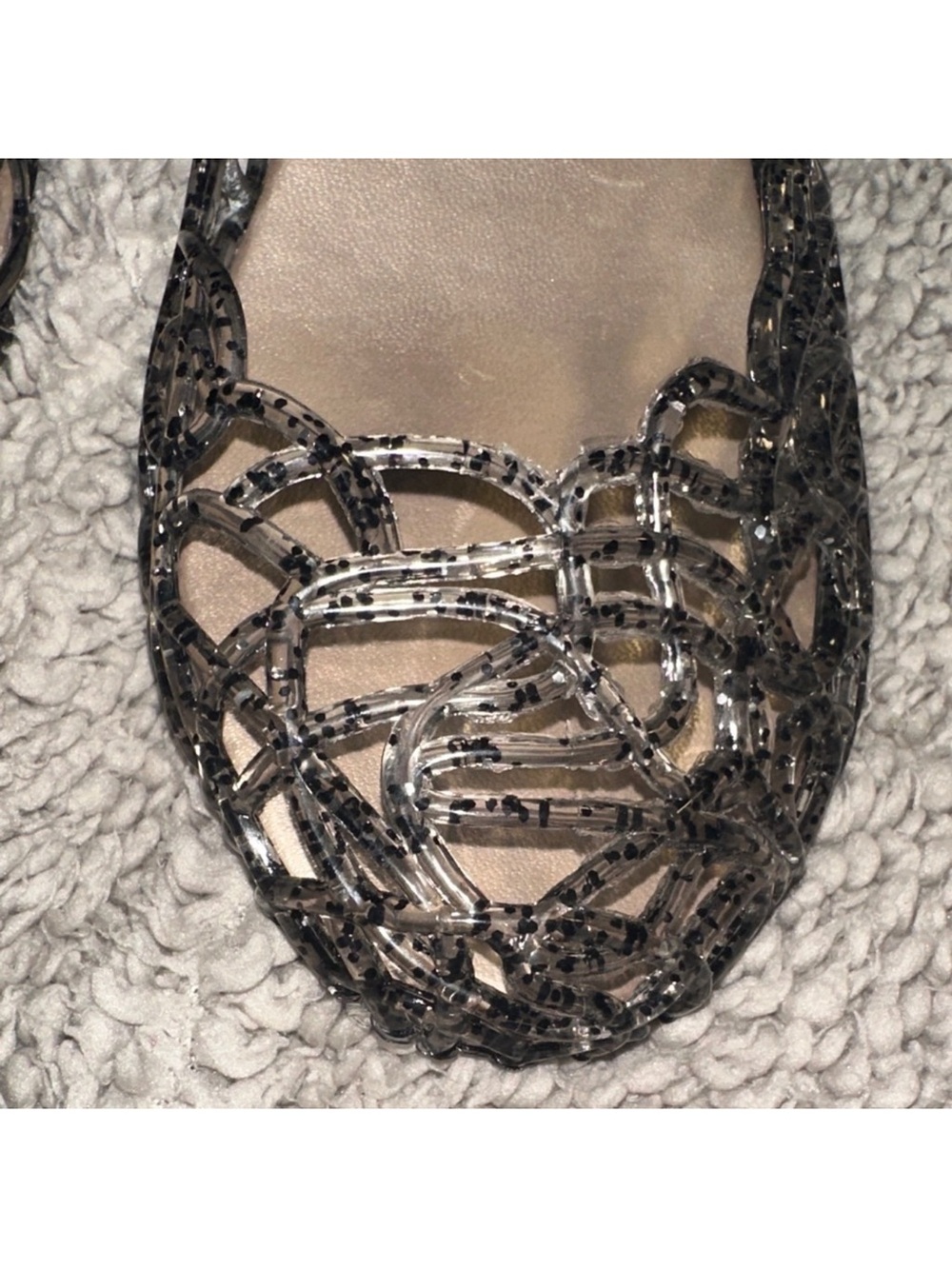 Vivienne Westwood Anglomania Black Glitter Jelly Wedge Sandal - Picture 3 of 11